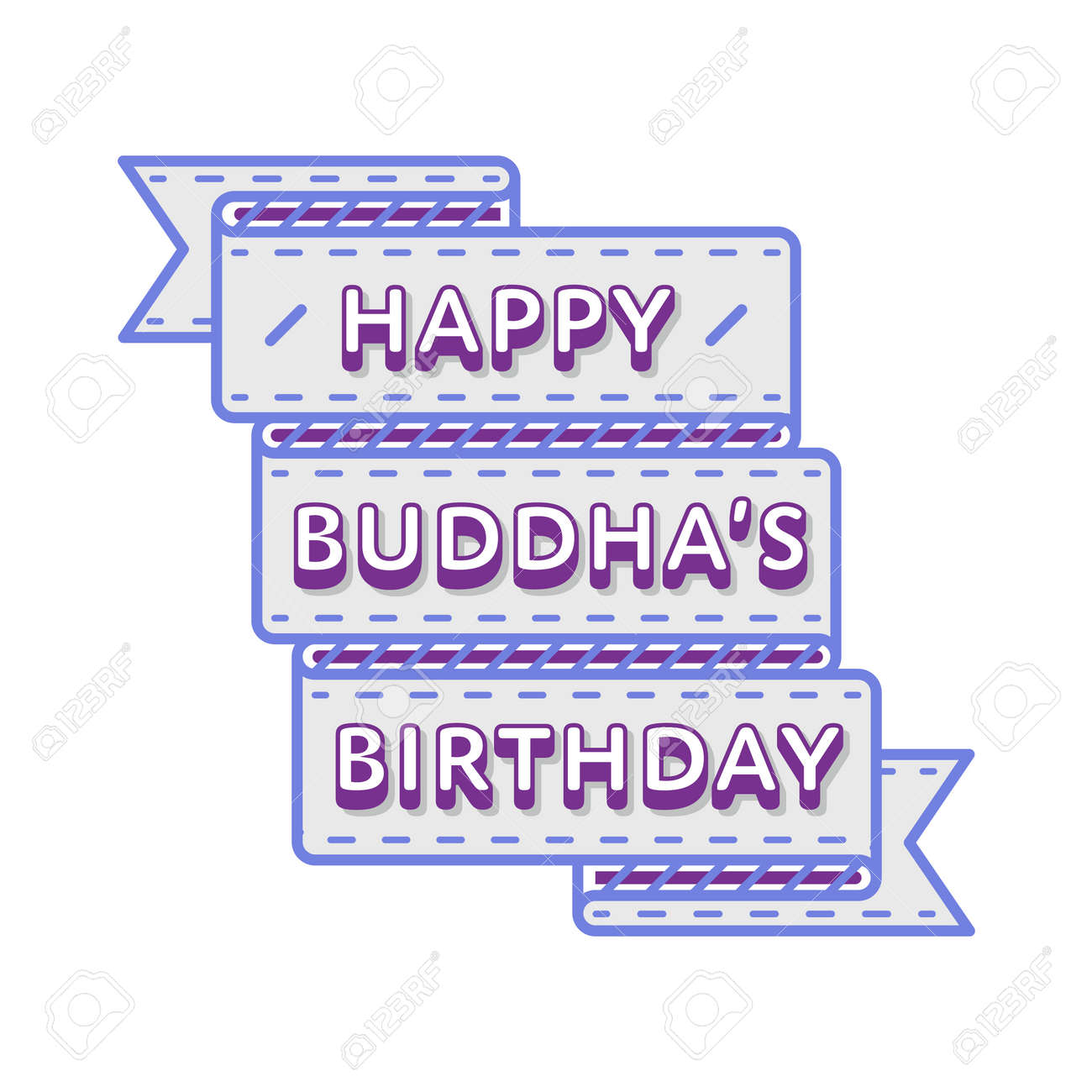 Joyeux Anniversaire De Bouddha Embleme Isole Illustration Vectorielle Sur Fond Blanc 10 Mai Etiquette D Evenement De Fete Bouddhiste Element Graphique Decoration De Carte De Voeux Clip Art Libres De Droits Vecteurs