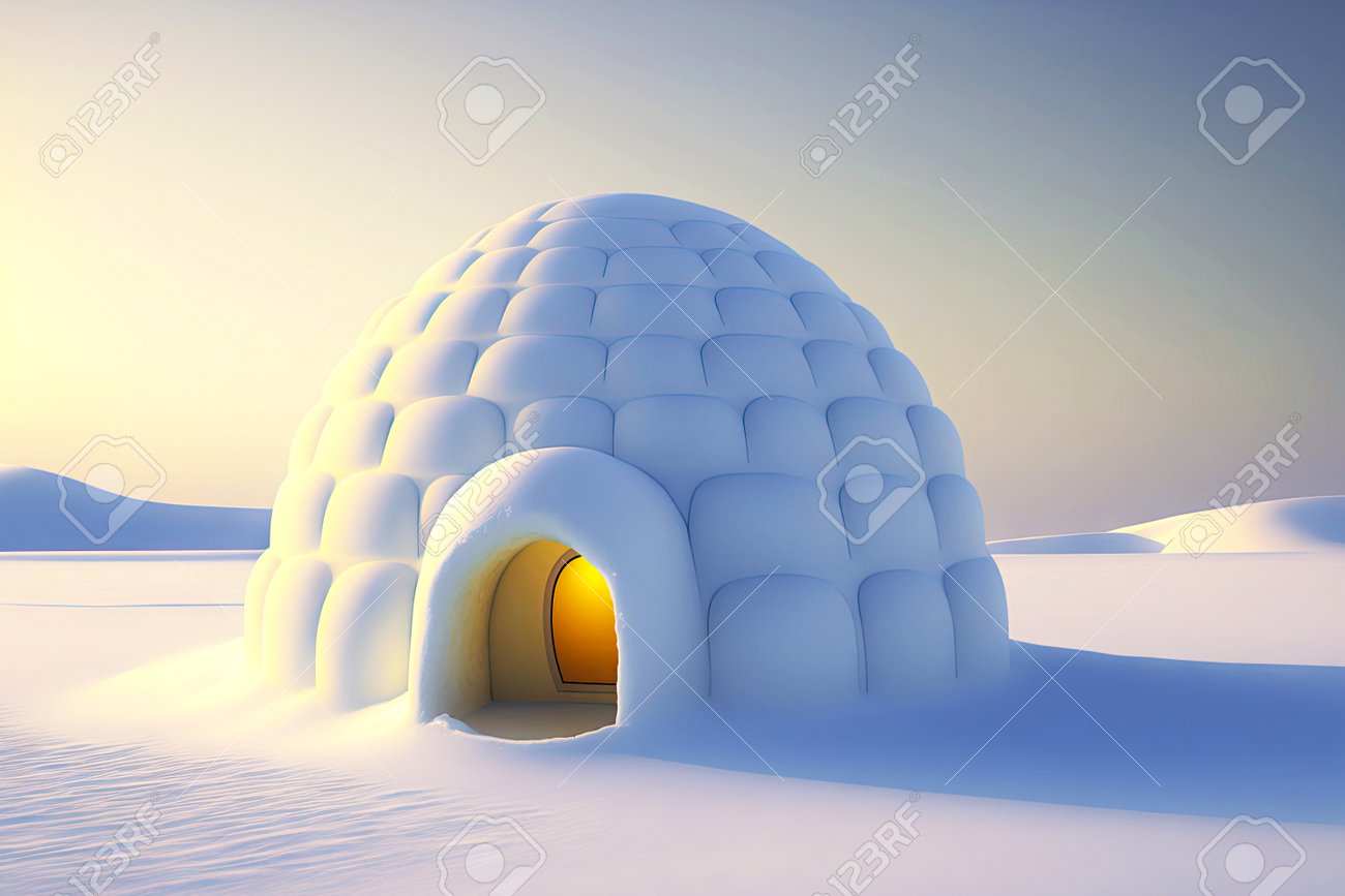 Eskimo Home Snow Igloo At North Pole Stock Photo, Picture and Royalty Free  Image. Image 196234047., image size:1300x867