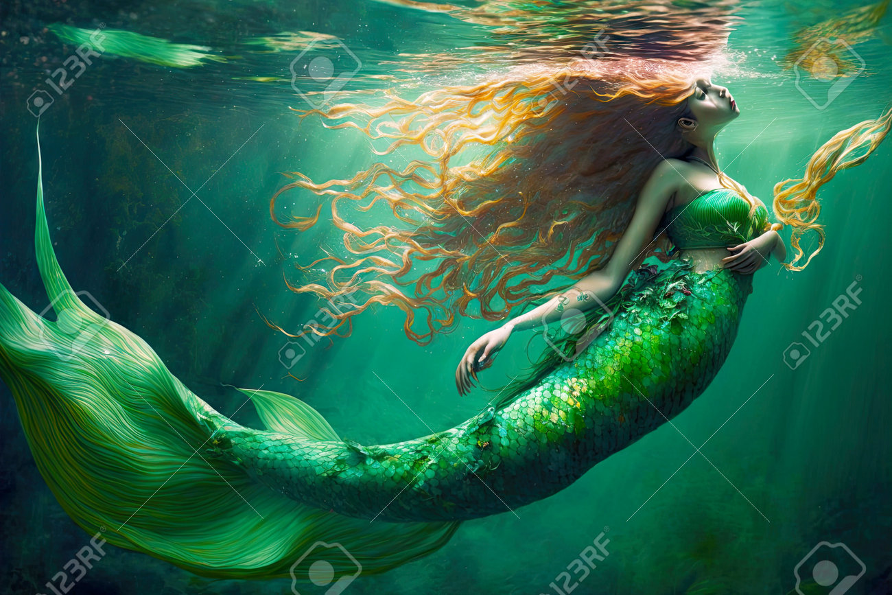 素晴らしい　緑の水中を泳ぐ鯉の美しい日本画 澄んだ緑の池で泳ぐ美しい日本の鯉の生々しい 写真｜JPG 無料