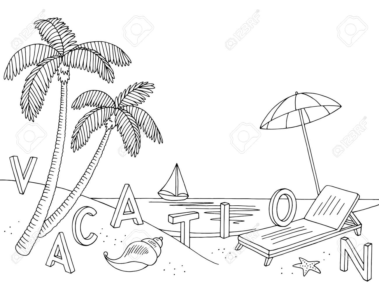 風景 海 イラスト 白黒 たつく 風景 海 イラスト 白黒 たつく