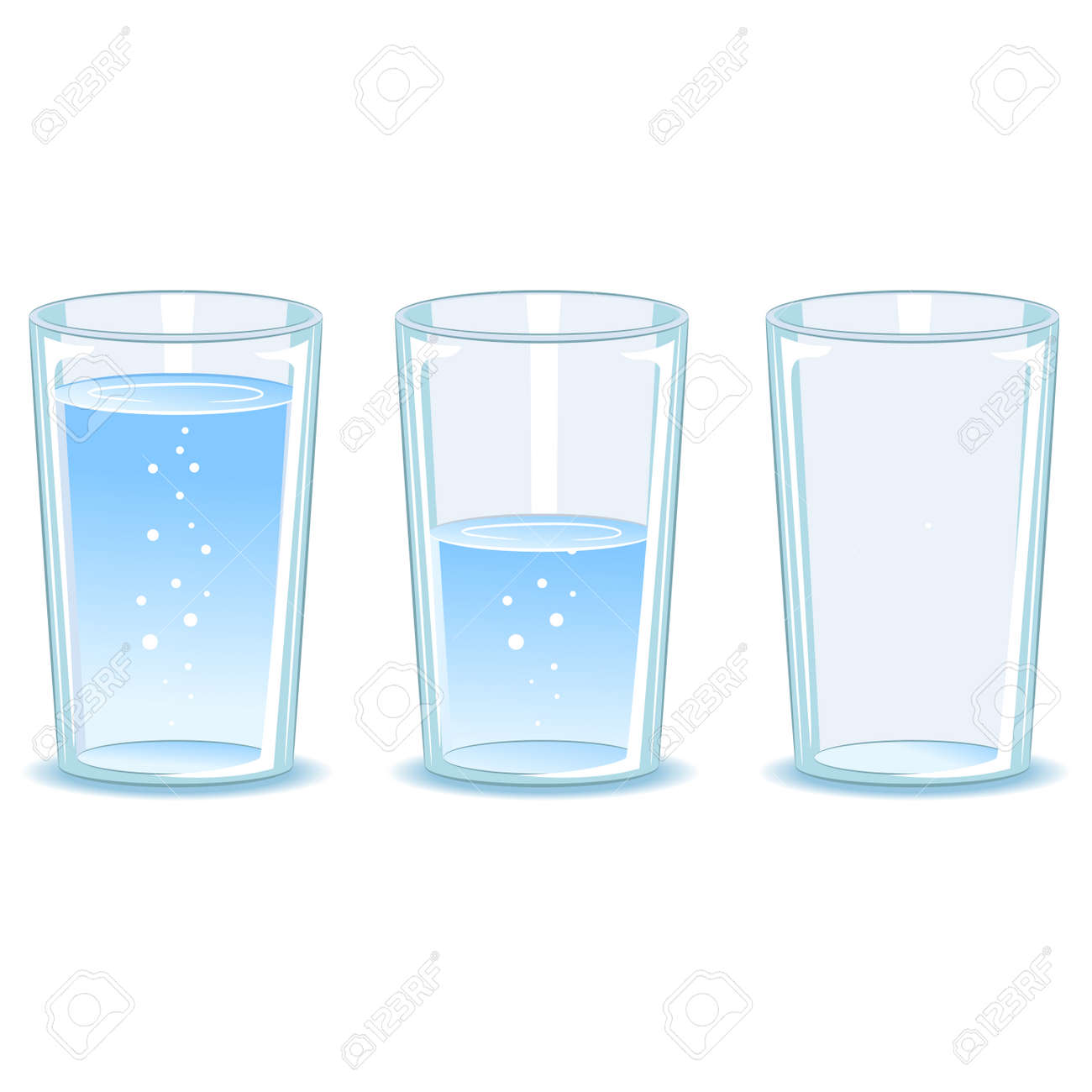 Vector Illustration of Set Glass of water - 58456684 Vector Illustration of Set Glass of water - 58456684