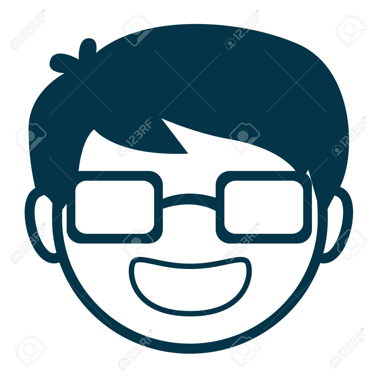 メガネでアバター男顔のベクトル イラスト のイラスト素材 ベクタ Image