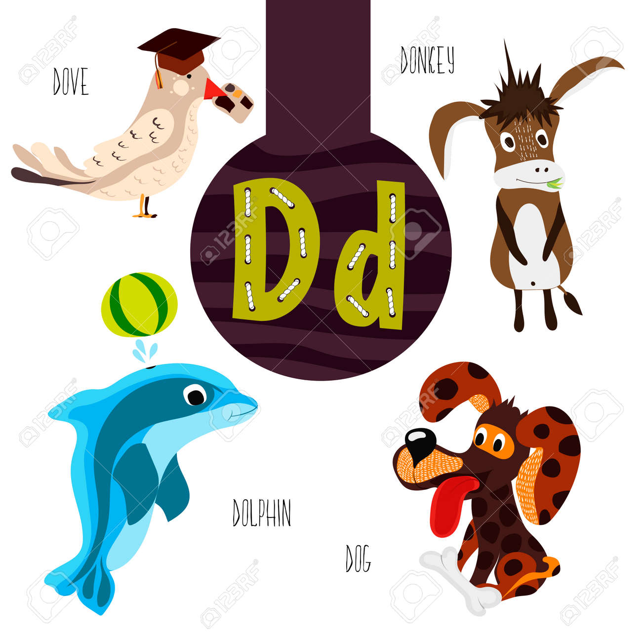 fun animal letters of the alphabet for the development and learning