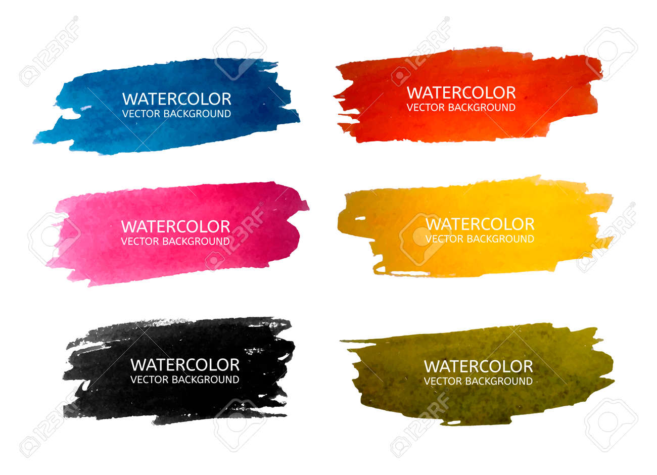 Vector beautiful watercolor backgrounds for your design in 6 colours. Vector illustration - 50560319 Vector beautiful watercolor backgrounds for your design in 6 colours. Vector illustration - 50560319