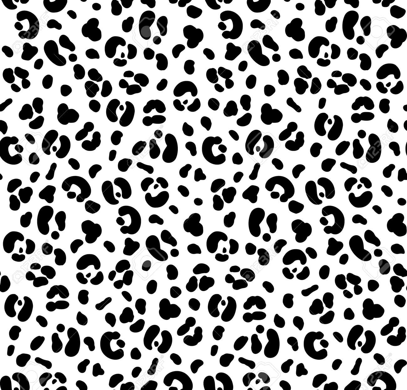 Seamless Black And White Color Leopard Print. Animal Skin Pattern. White  Leopard Background. Can Be Used For Fabrics, Wallpapers, Scrap-booking,  Etc. Vector Illustration. Royalty Free SVG, Cliparts, Vectors, and Stock  Illustration. Image