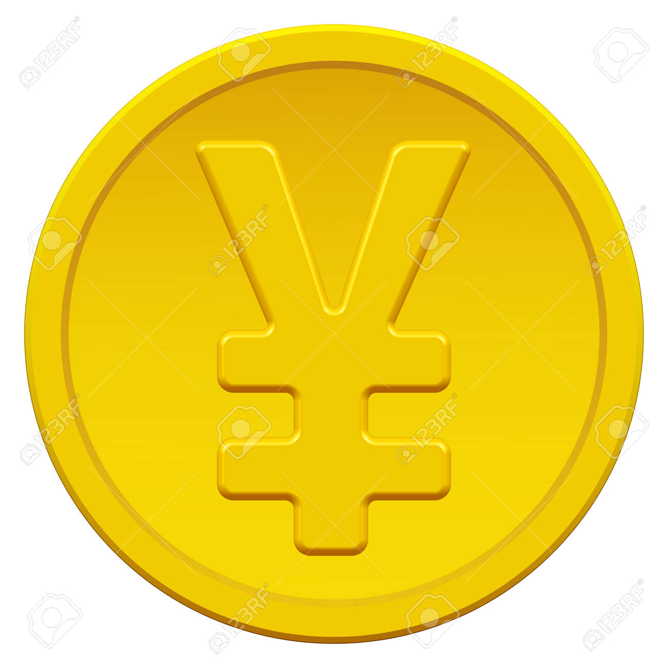 円 人民元のシンボルとゴールド コイン アイコン のイラスト素材 ベクタ Image