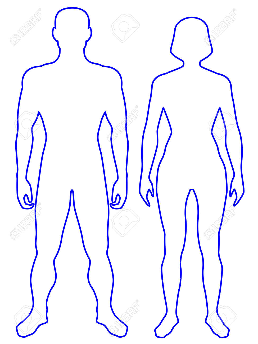 ilustración del cuerpo humano contorno el hombre y la mujer