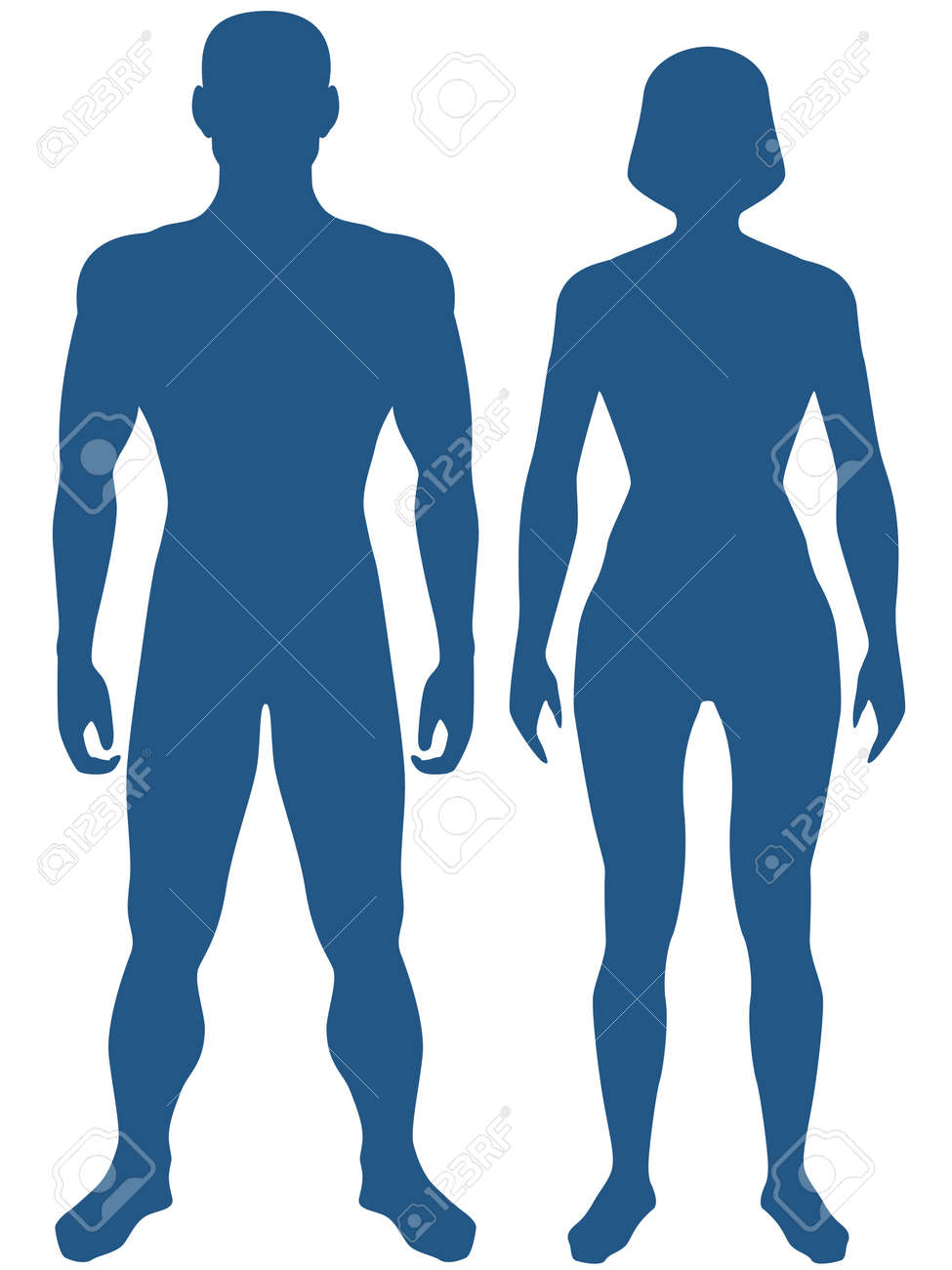 ilustración del cuerpo humano silueta el hombre y la mujer