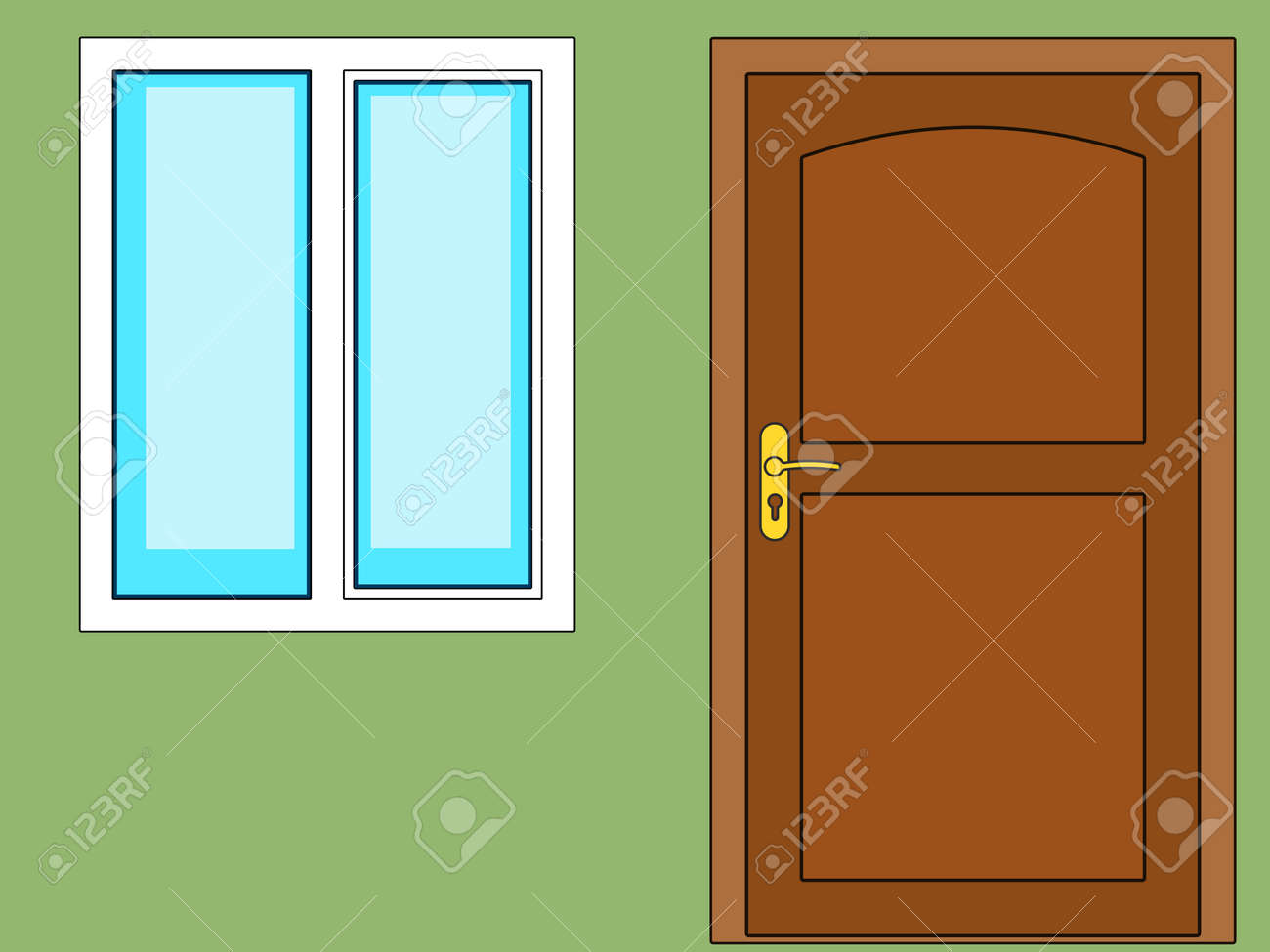 bürotür mit fenster haustüren illustration der tür und fenster auf grüne wand hintergrund standardbild 38455144 der und auf grüne bürotür mit fenster haustüren illustration der tür und fenster auf grüne wand hintergrund standardbild 38455144 der und auf grüne