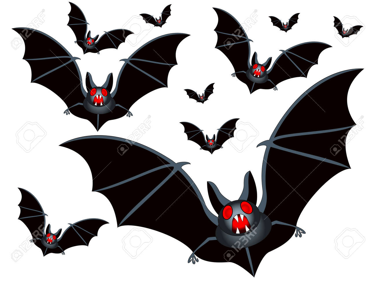 Illustration Of The Bats Flock Royalty Free Svg Cliparts Vectors And Stock Illustration Image