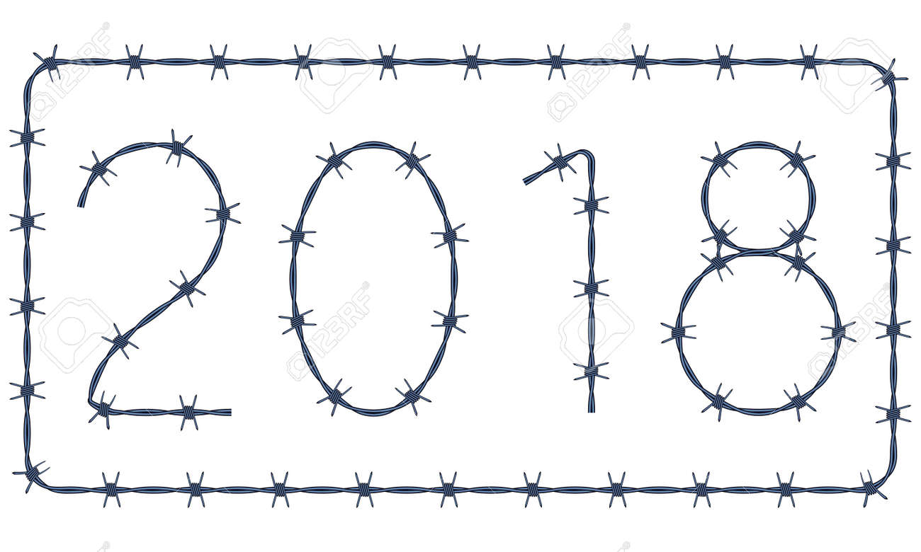 18 有刺鉄線レタリングのイラストのイラスト素材 ベクタ Image