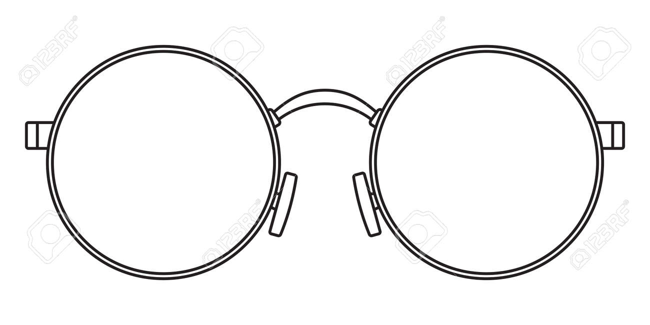 丸眼鏡アイコンのイラスト のイラスト素材 ベクタ Image