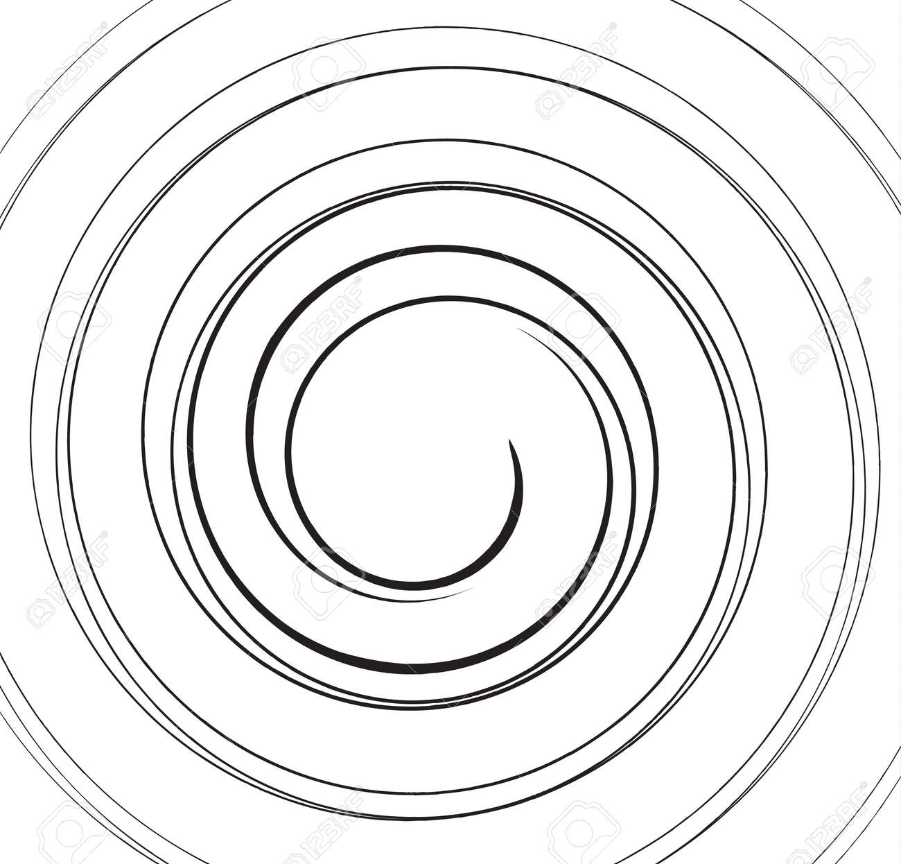 渦巻 螺旋 同心円の線 円形 背景を回転のイラスト素材 ベクタ Image