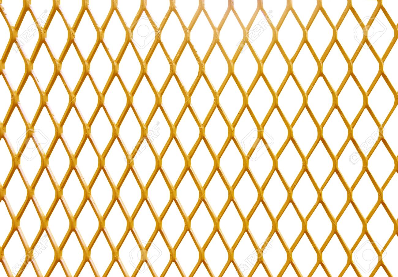 Gold Mesh Steel Fence Patterns Isolated On White Background Stock Photo,  Picture and Royalty Free Image. Image 128510666., image size:1300x907