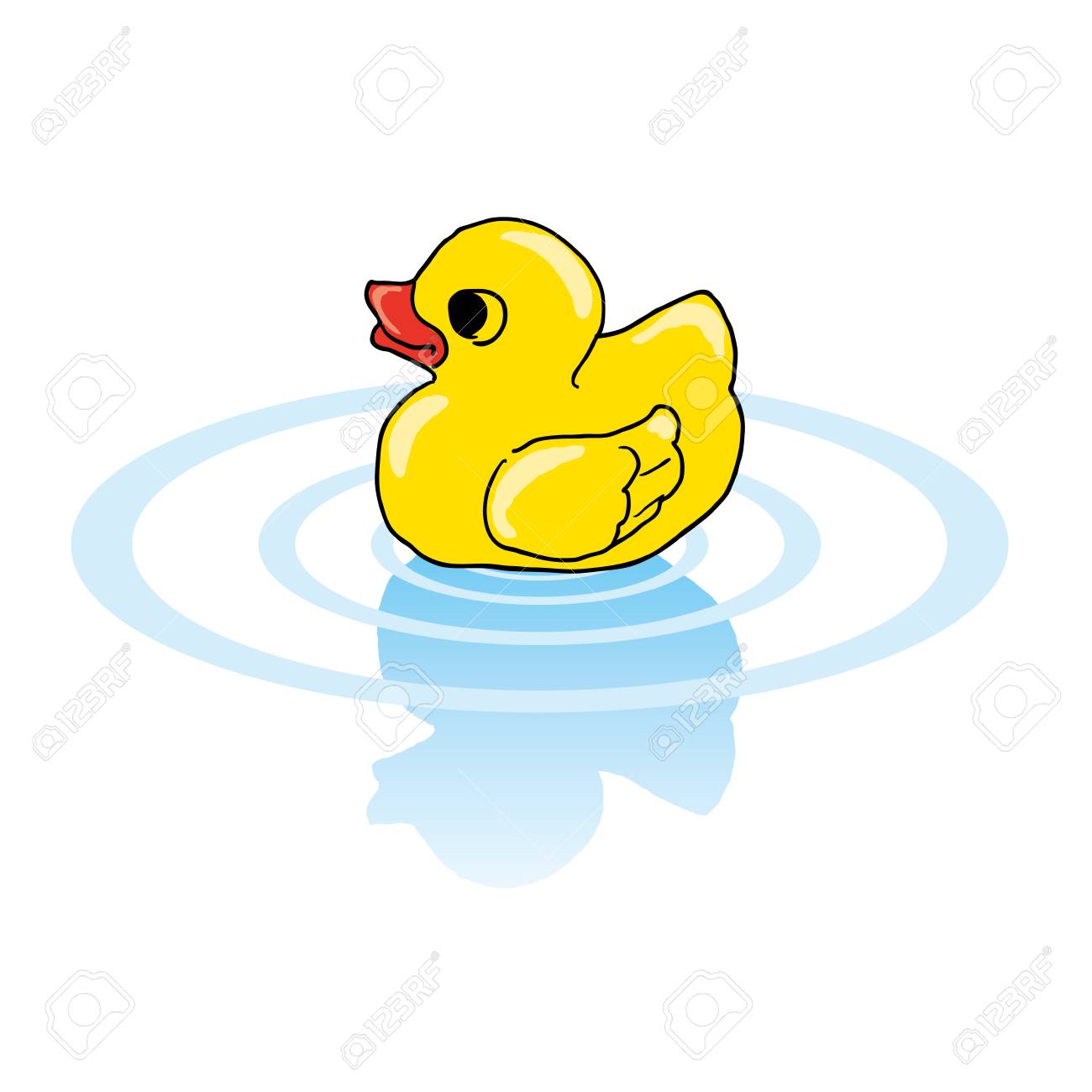 Pato De Juguete Están Flotando En El Agua Ilustraciones Vectoriales Clip Art Vectorizado Libre De Derechos Image 53668601