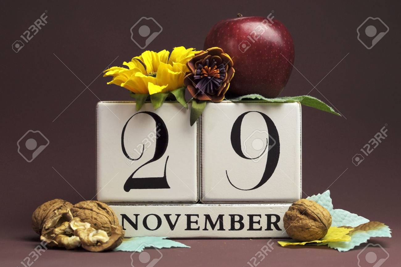 Save The Date Seasonal Individual Calendar For November 29 With ...