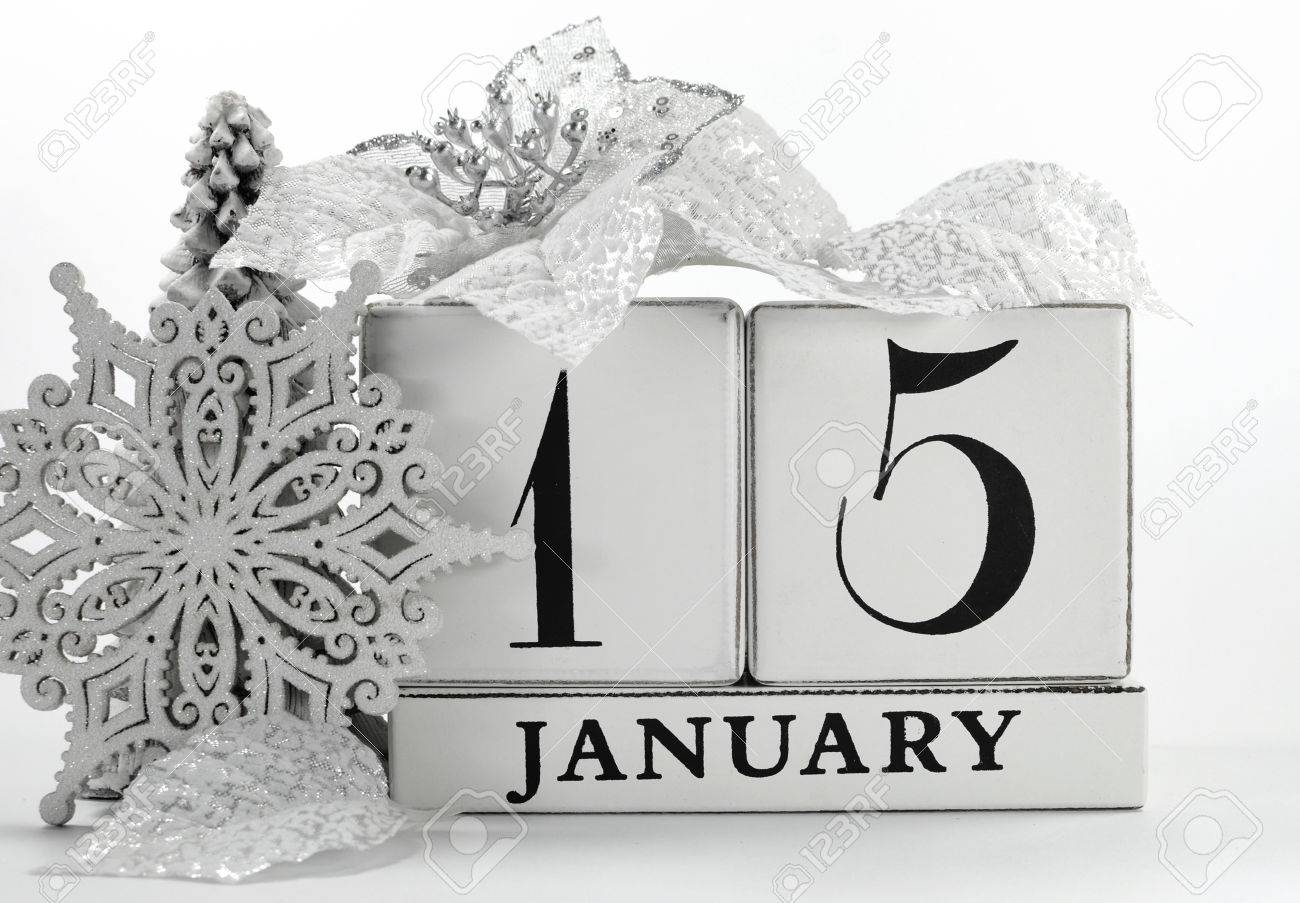 save the date vintage shabby chic block calendar with white winter