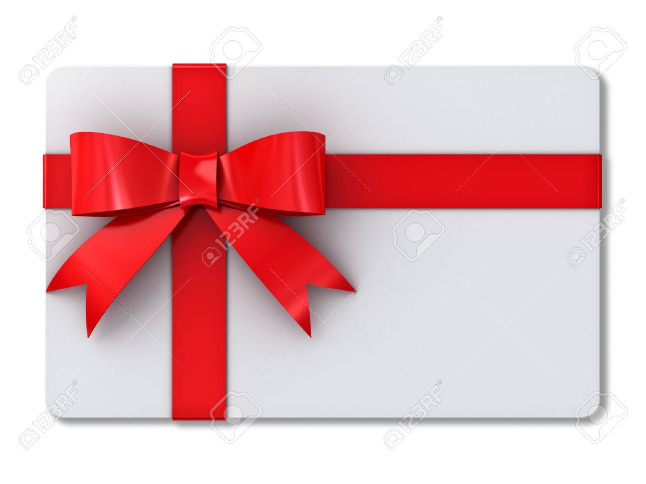 blank gift card with red ribbons and bow isolated on white background gift card blank
