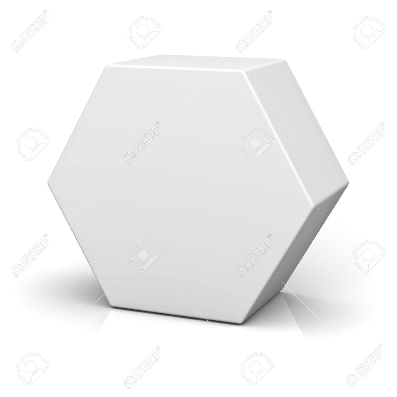 Download Blank Hexagon Box Isolated On White Background With Reflection And Shadow 3d Rendering Stock Photo Picture And Royalty Free Image Image 64628076