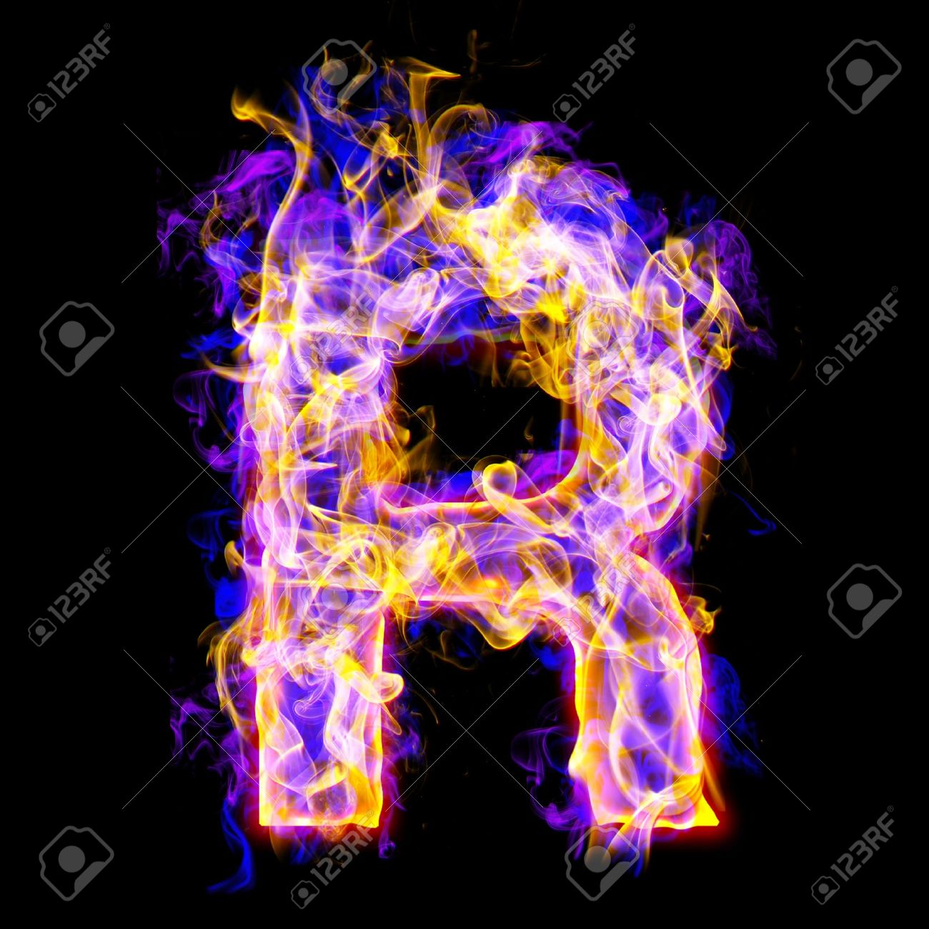letter r burning with blue and pink colors stock photo picture and cool letter r