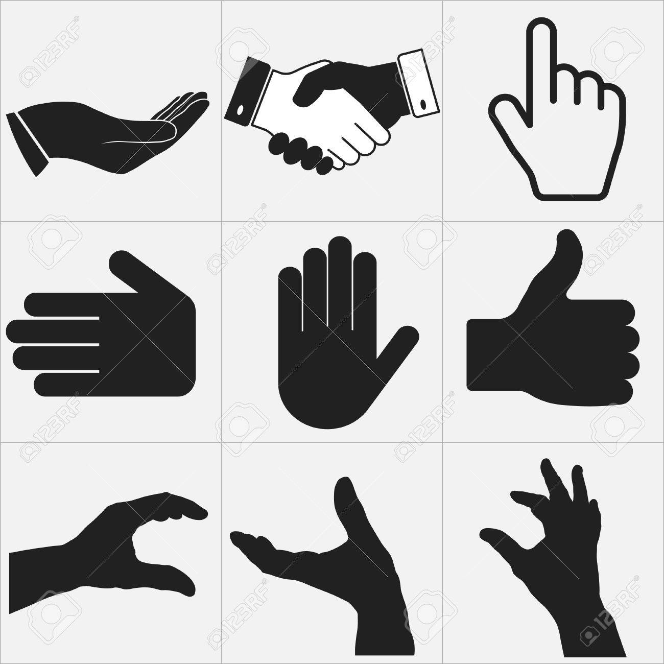 hands icons collection, a set of gestures, body language - vector - 47847824 hands icons collection, a set of gestures, body language - vector - 47847824