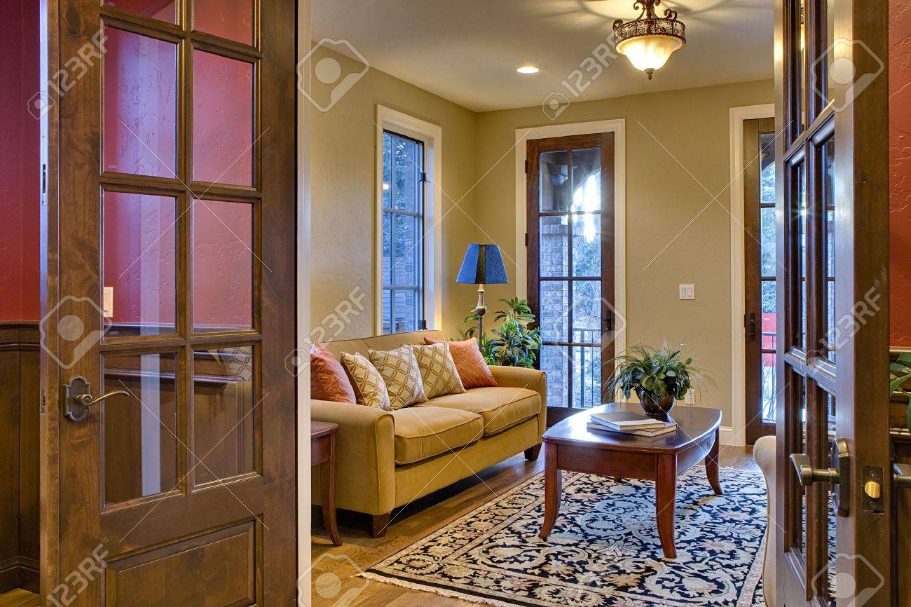 Foyer View Through French Doors Stock Photo Picture And Royalty