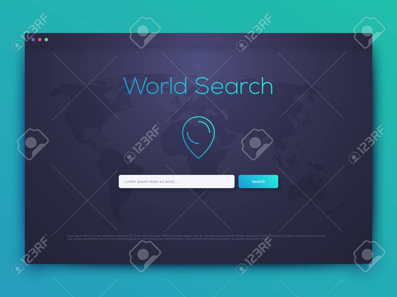 画面や Web の概念のベクトル イラスト Ux Ui Gui 画面テンプレート Web サイトのバナーのためのインターフェイスします 世界検索 の イラスト素材 ベクタ Image 4489