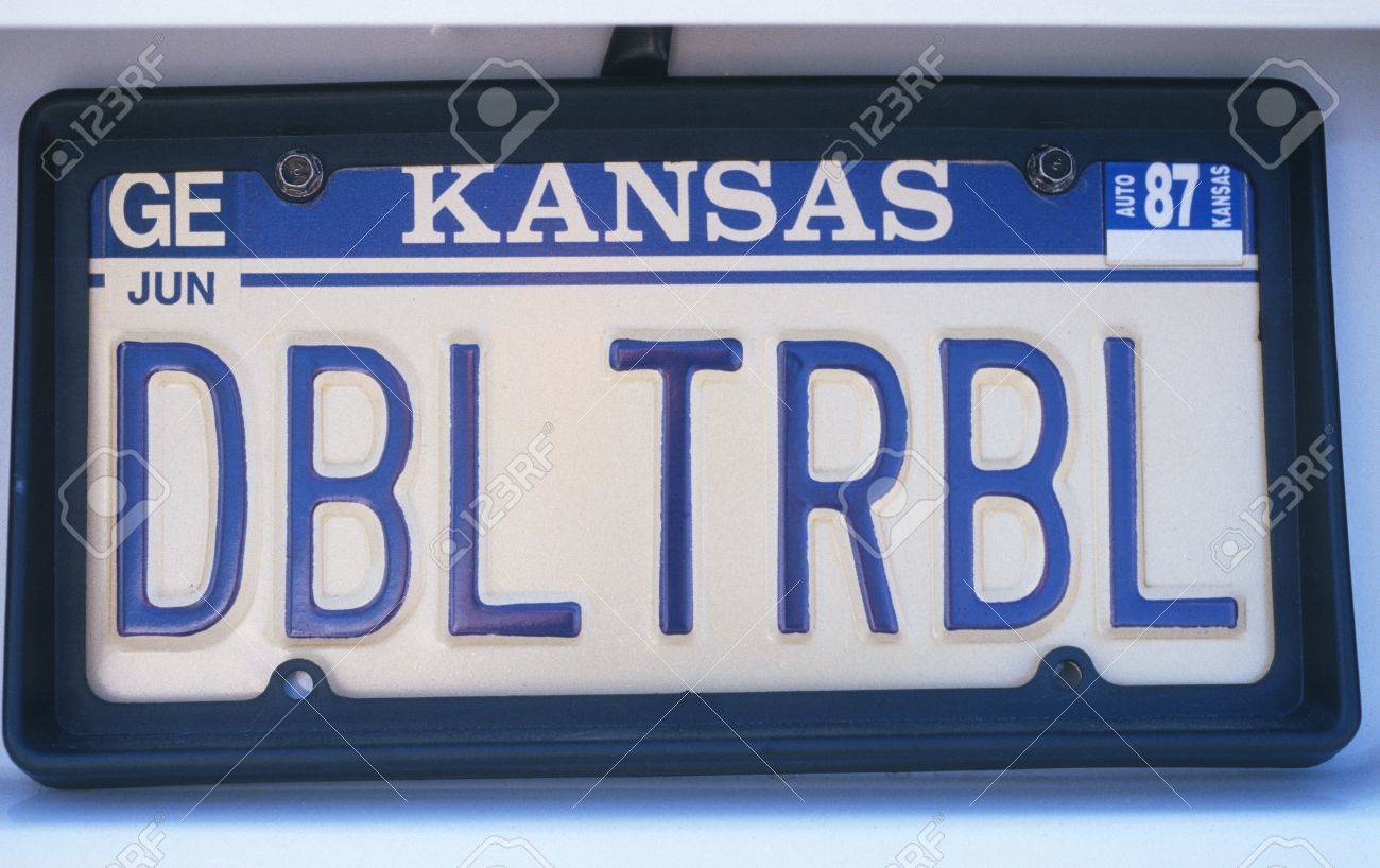 虚栄心のナンバー プレート カンザス の写真素材 画像素材 Image
