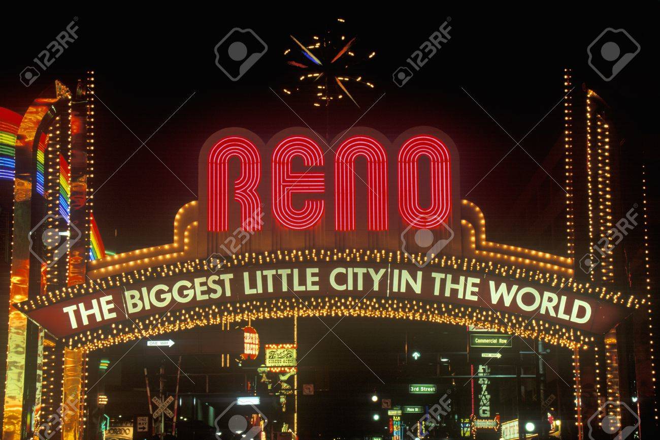 neon lights at night in reno nv stock photo picture and royalty
