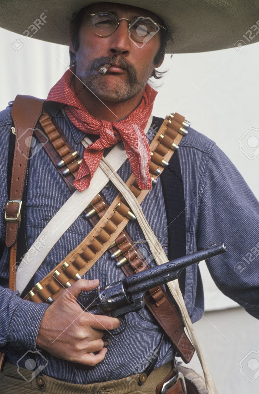 Portrait Of Old West Gunslinger Participant With Pistols, CA Stock Photo,  Picture And Royalty Free Image. Image 20765617.