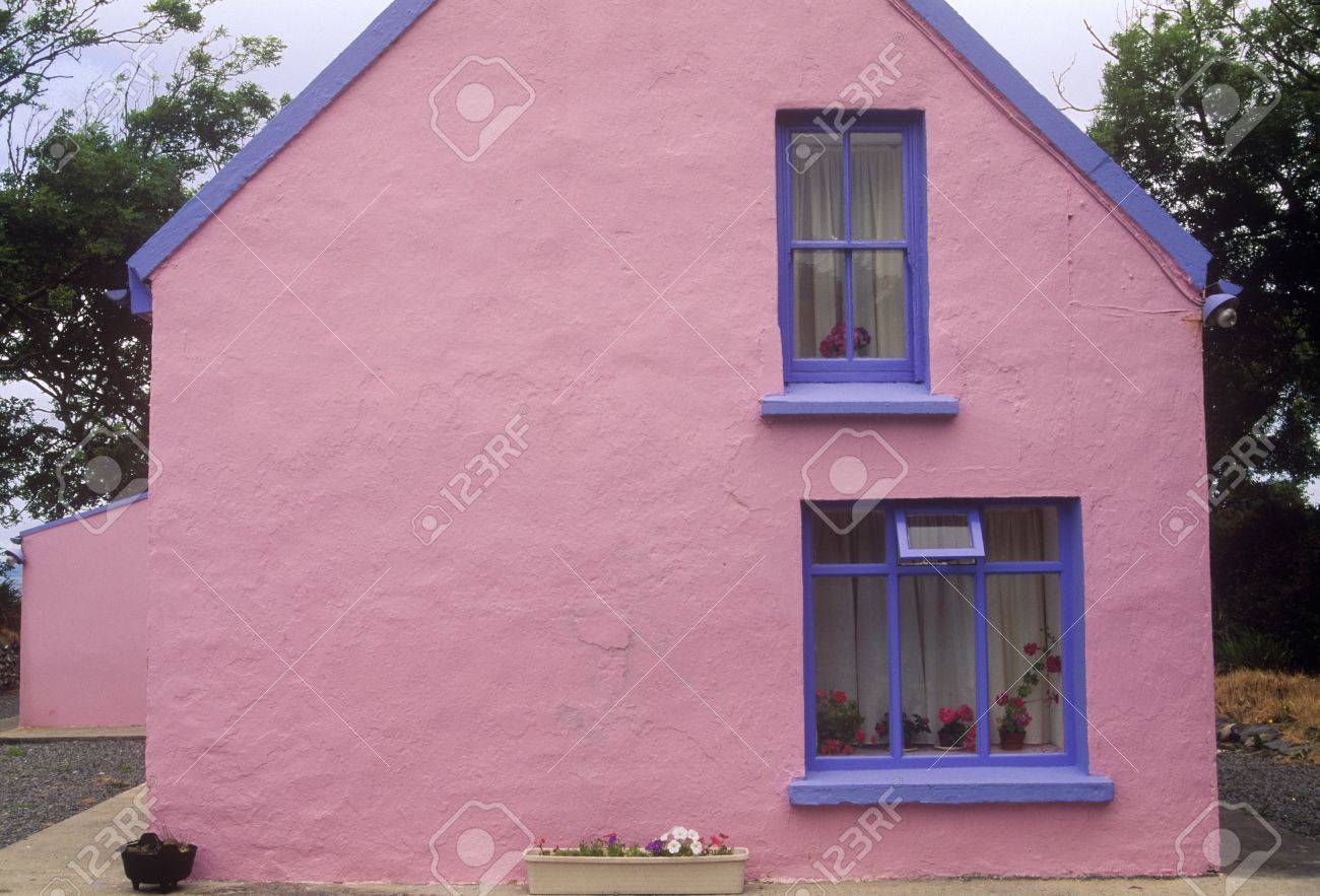 Pink pastel house in Ardgroom Village, Cork, Ireland Pink pastel house in Ardgroom Village, Cork, Ireland