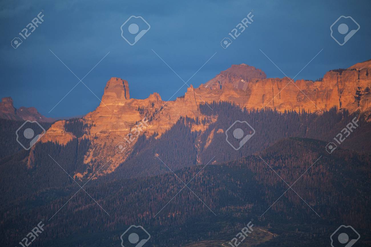 Sunset On Cimarron Mountains Colorado Usa Near Ridgway - 