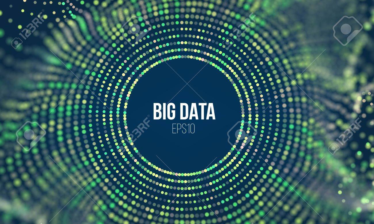 circle particle mesh wave abstract big data coding science pattern