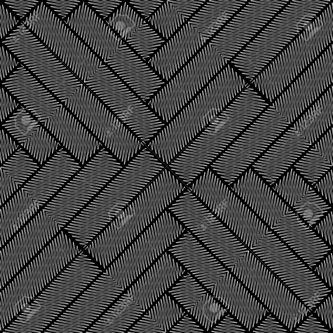 Progettare In Bianco E Nero Disegno Geometrico Senza Soluzione Di Continuità Estratto Doodle Sfondo Con Texture Vector Art Nessuna Sfumatura