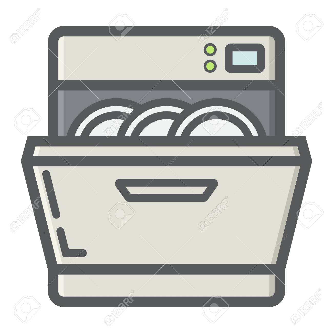 Dishwasher Colorful Line Icon, Kitchen And Appliance. Royalty Free SVG,  Cliparts, Vectors, and Stock Illustration. Image 81595961., image size:1300x1300