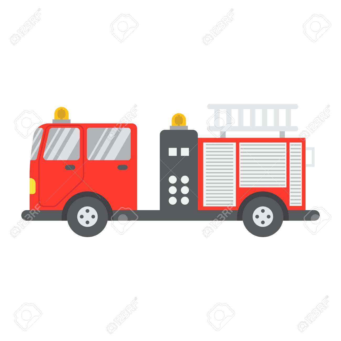 fire engine flat icon transport and vehicle fire truck sign