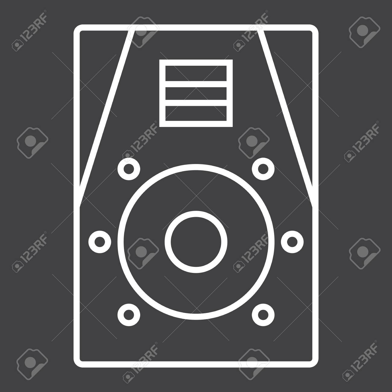 オーディオ モニター線アイコン 音楽 楽器 音記号ベクトル グラフィックス 黒い背景に直線パターンのイラスト素材 ベクタ Image