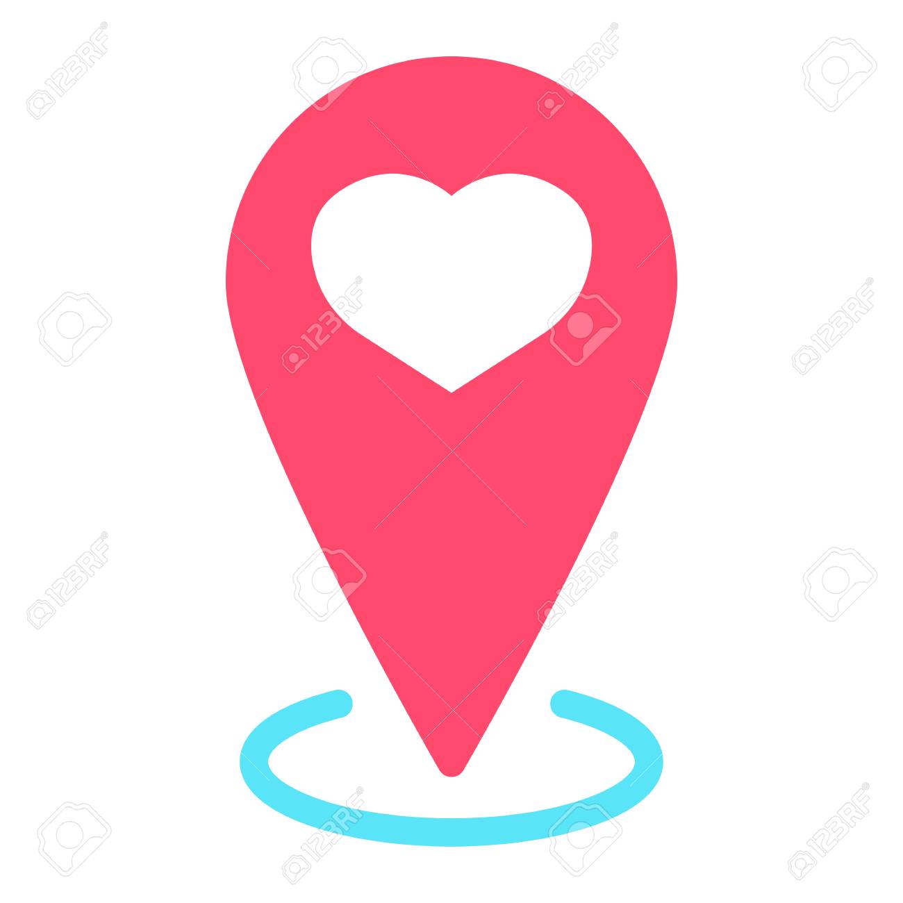 map pointer with heart