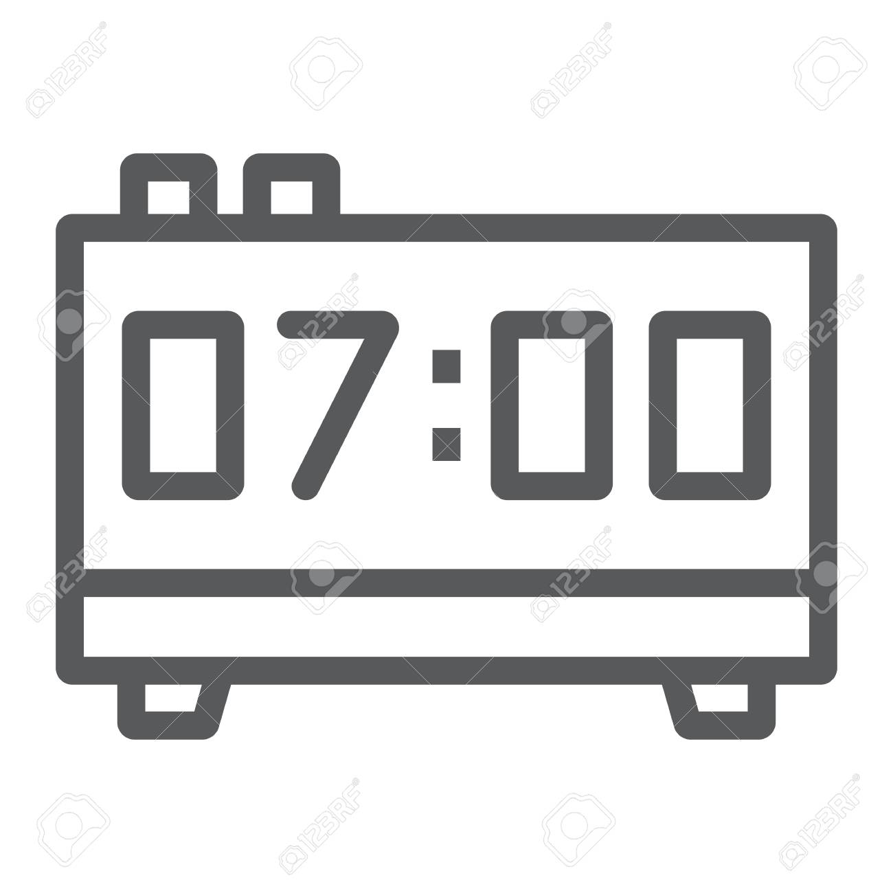 digital clock line icon electronic and digital alarm sign vector