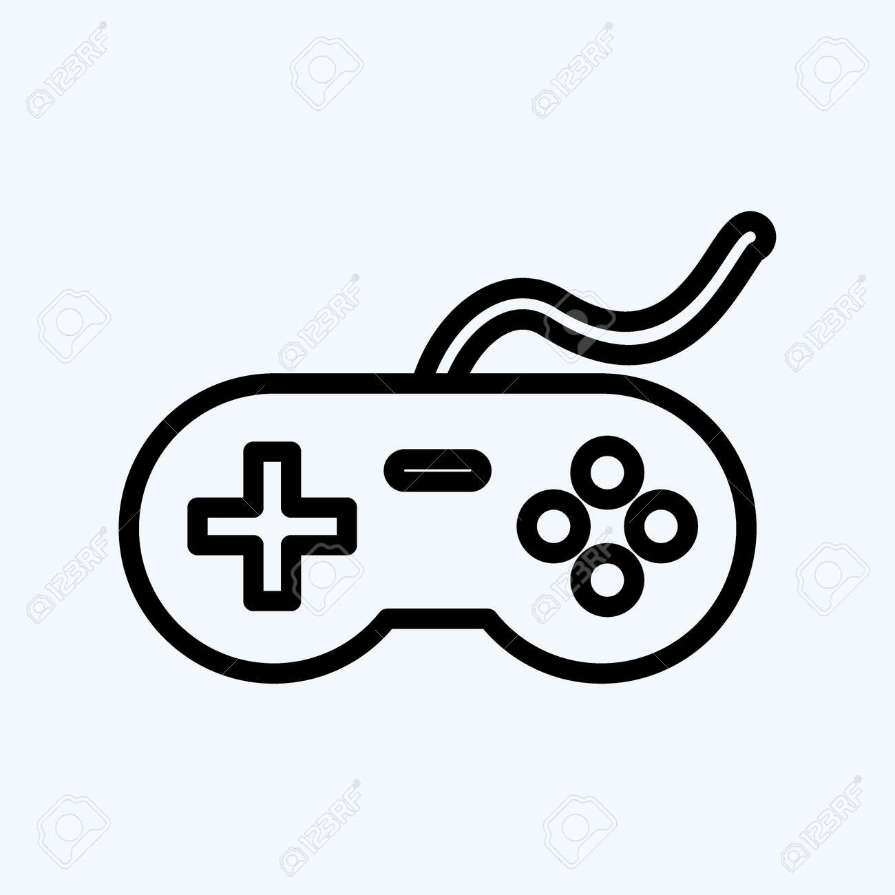 アイコンビデオゲーム。教育シンボルに適しています。線のスタイル。編集可能なシンプルなデザイン。デザインテンプレートのベクター画像。簡単なイラストの イラスト素材・ベクター Image 188615863