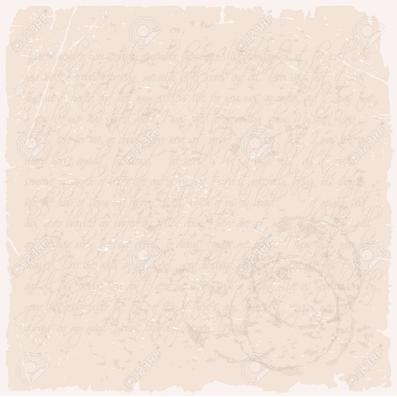 vector grunge texture of a letter on beige old paper royalty free