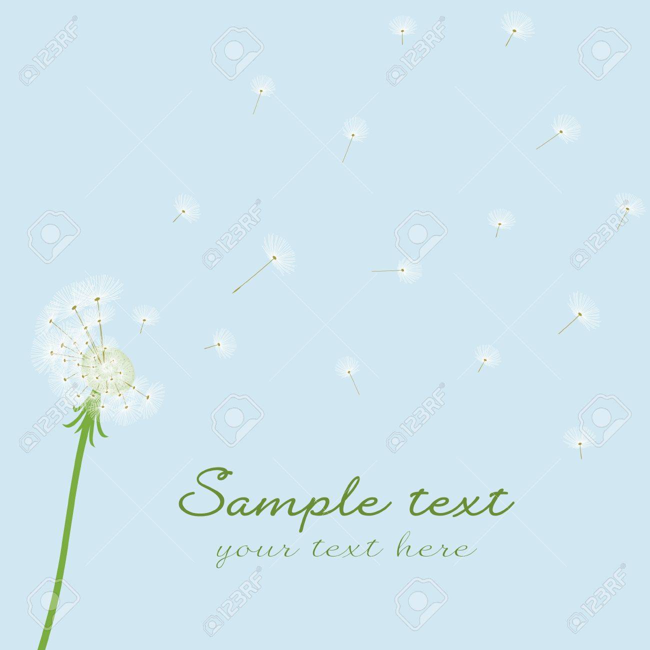 青色の背景にタンポポかわいいベクトル打撃のイラスト素材 ベクタ Image