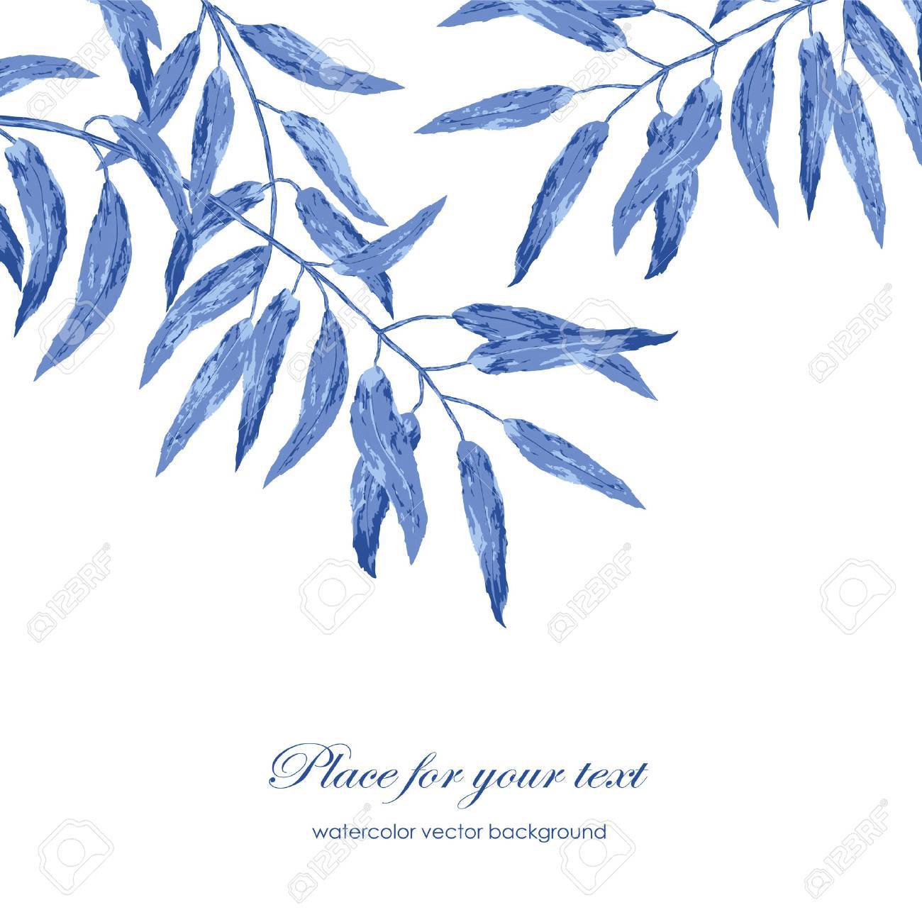 Téléchargement gratuit Images Motif De Texture Aquarelle Vecteur Floral Avec Un Feuillage Bleu actualisé salutations