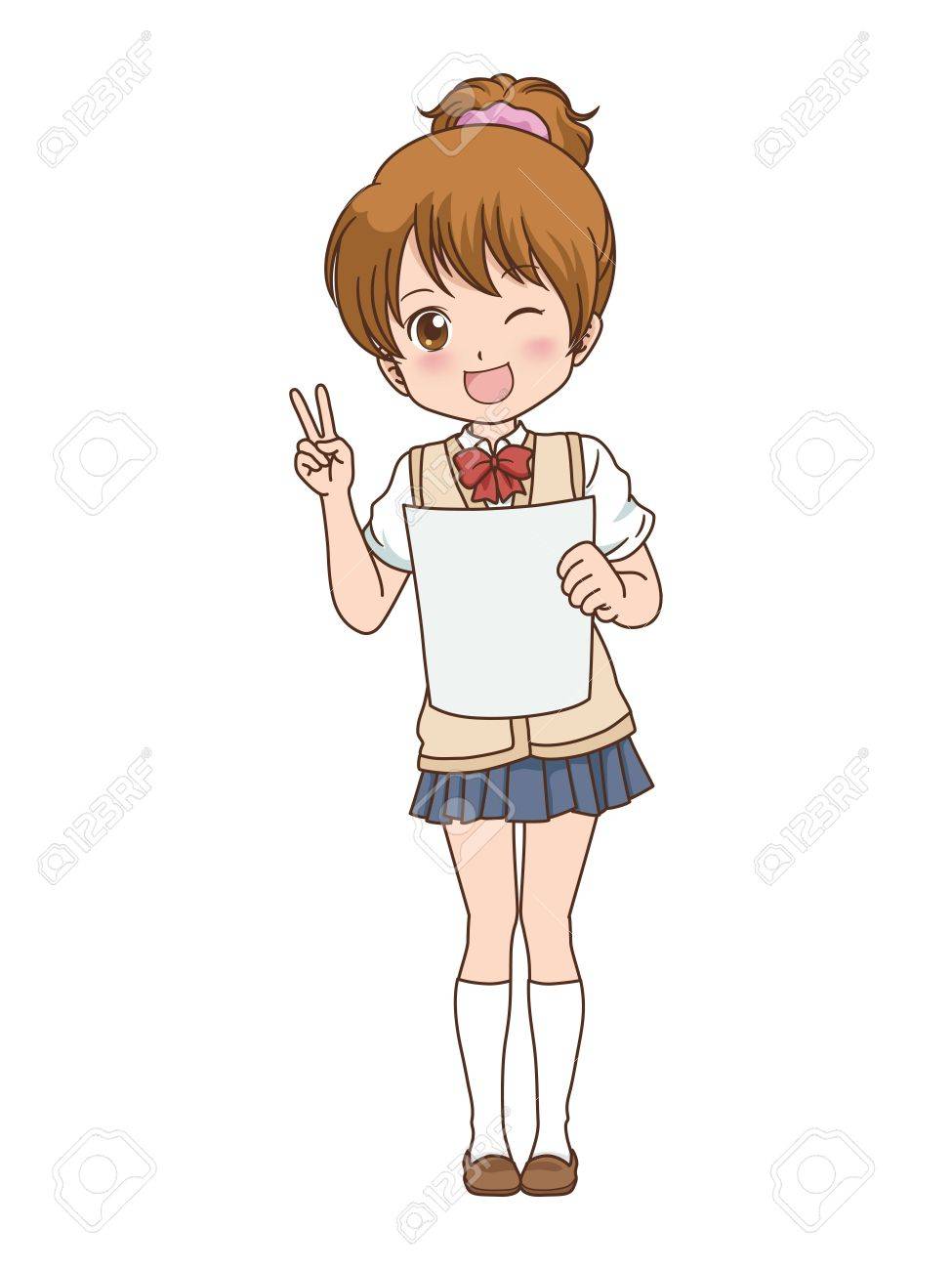 女の子がうれしいのイラスト素材 ベクタ Image