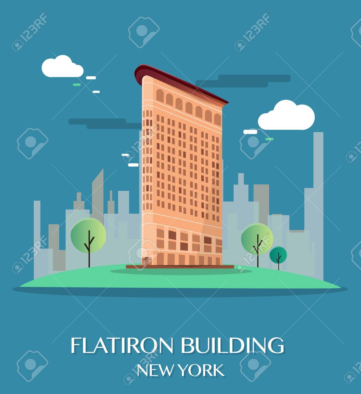 フラットアイアン ビル新しい York Vector イラスト のイラスト素材 ベクタ Image