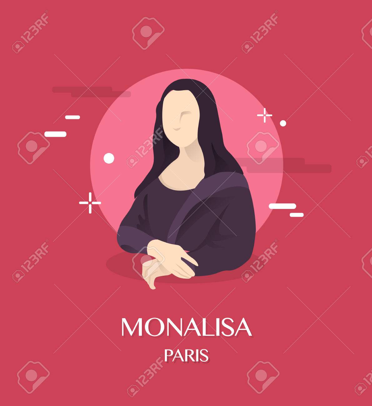 パリのバック グラウンドでモナリザの図のイラスト素材 ベクタ Image パリのバック グラウンドでモナリザの図のイラスト素材 ベクタ Image