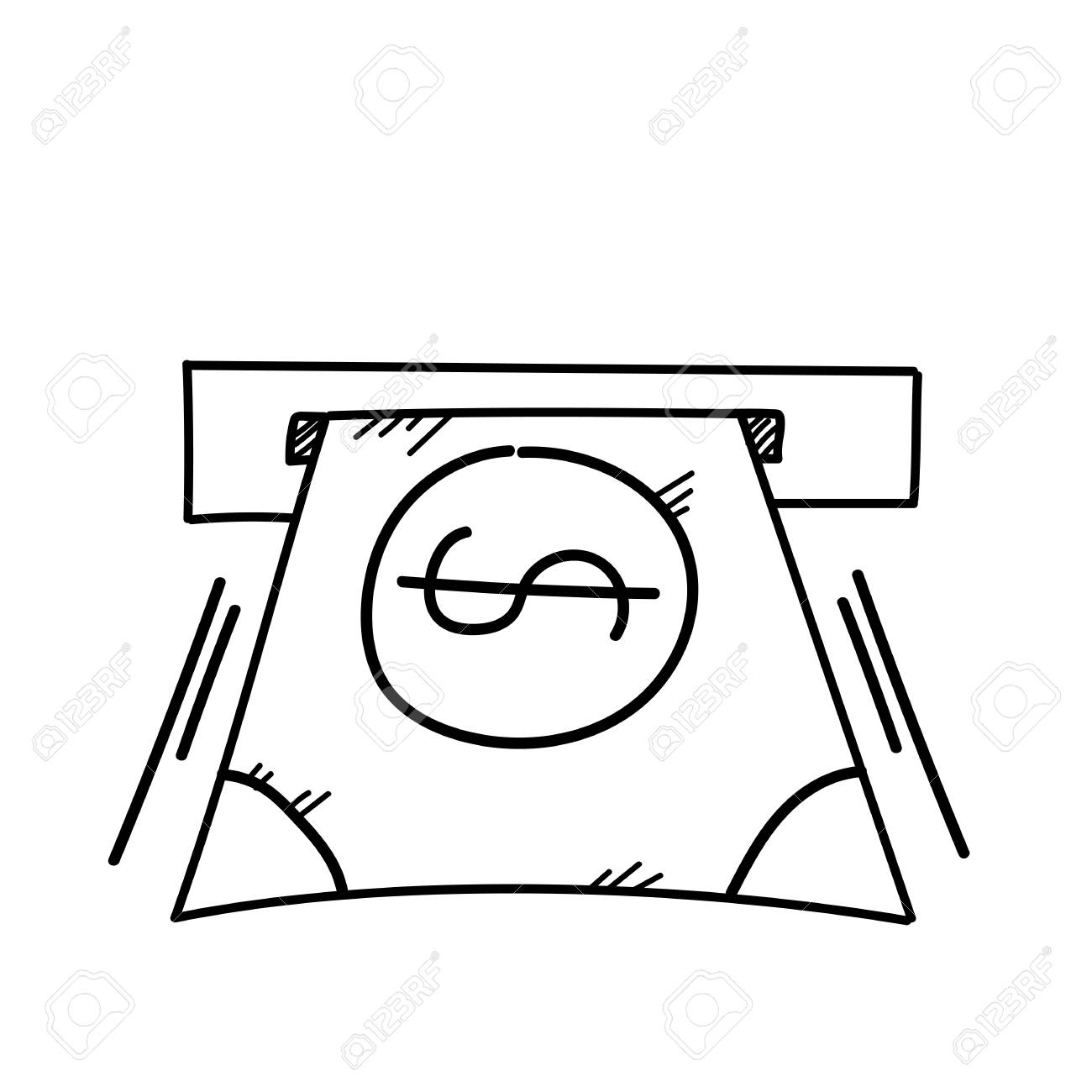 Atm 出金はフリーハンドの図を描画 の写真素材 画像素材 Image