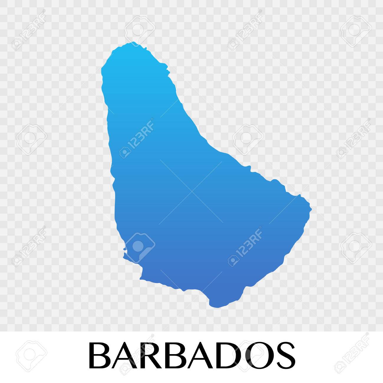 barbados map in north america continent illustration design royalty