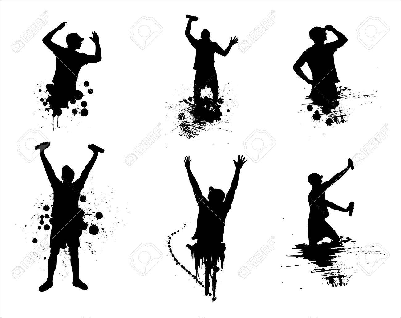 おしゃれな男性のシルエットのセット のイラスト素材 ベクタ Image おしゃれな男性のシルエットのセット のイラスト素材 ベクタ Image