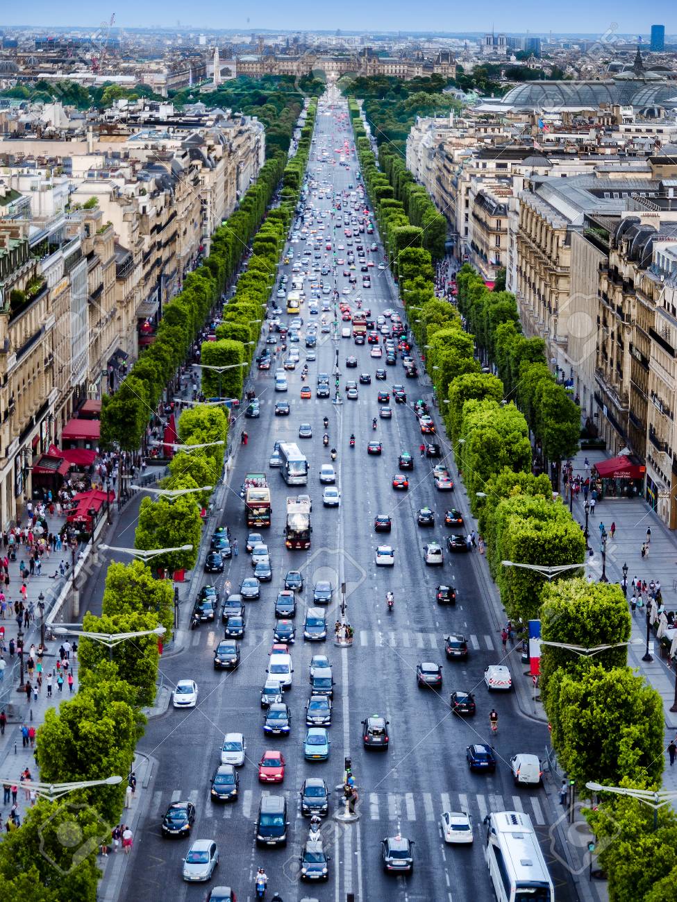 View Of The Elysian Fields From The Top Of The Triumphal Arch Stock Photo Picture And Royalty Free Image Image